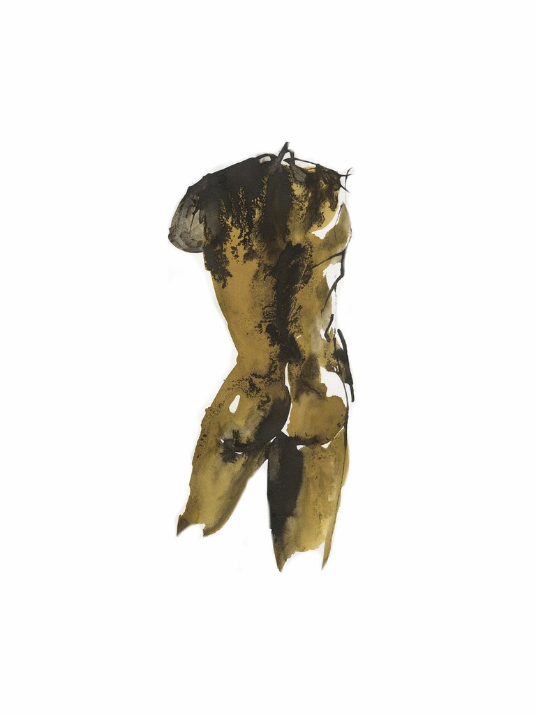 Torso – Zeichnung auf Papier von Maja Jiranek